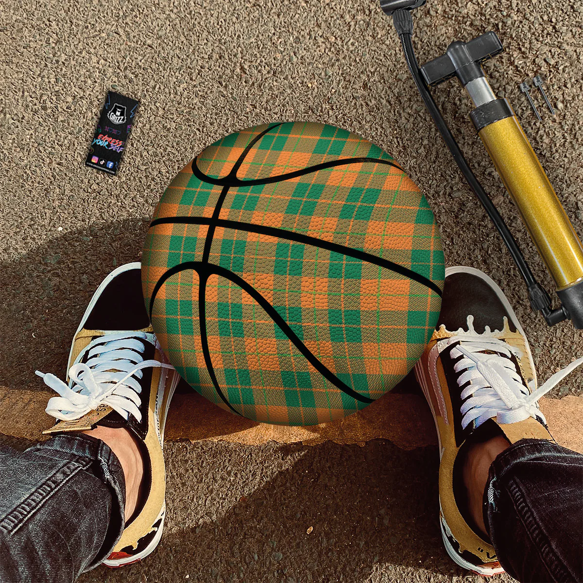 Saint Patrick's Day Irish Tartan Print Basketball - Image 2