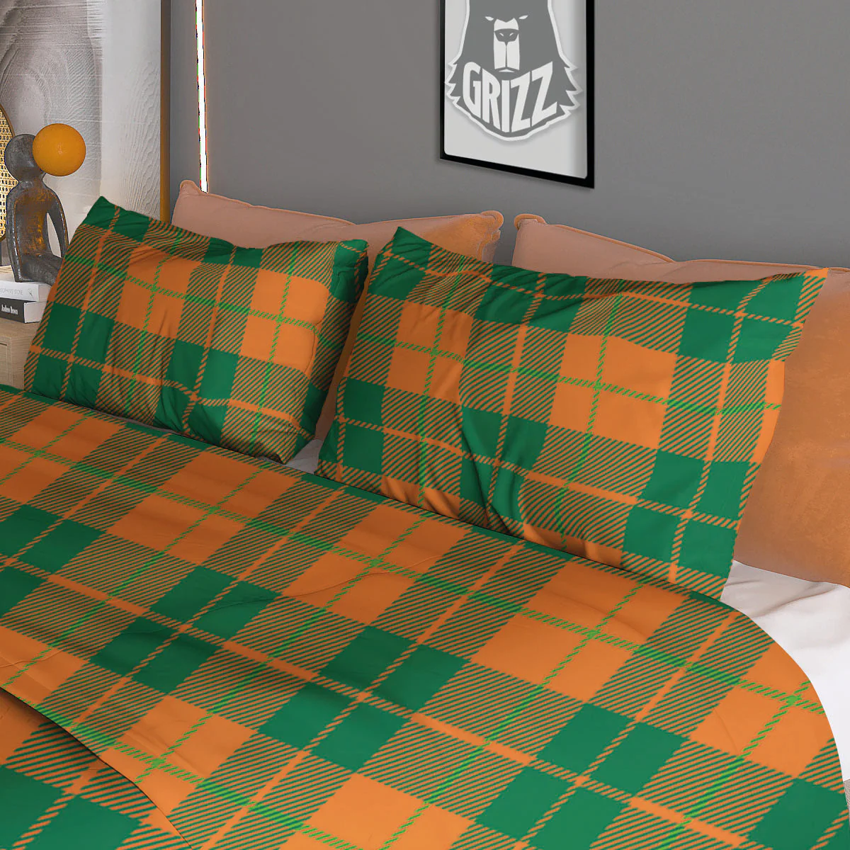 Saint Patrick's Day Irish Tartan Print Duvet Cover Bedding Set - Image 3