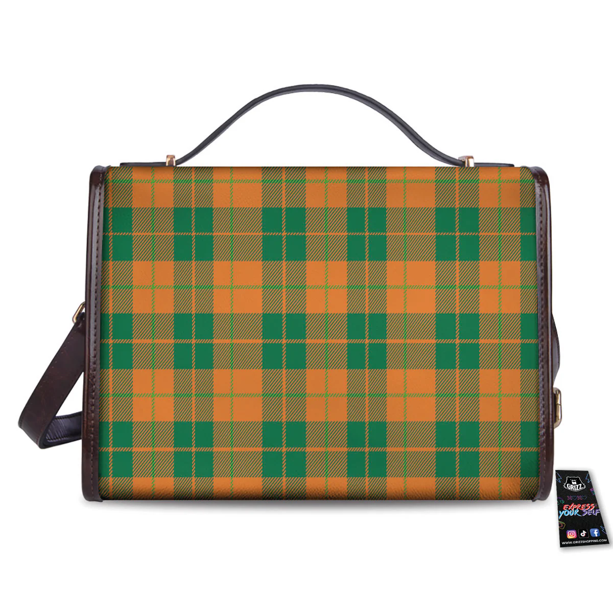 Saint Patrick's Day Irish Tartan Print Women's Satchel Bag - Image 2