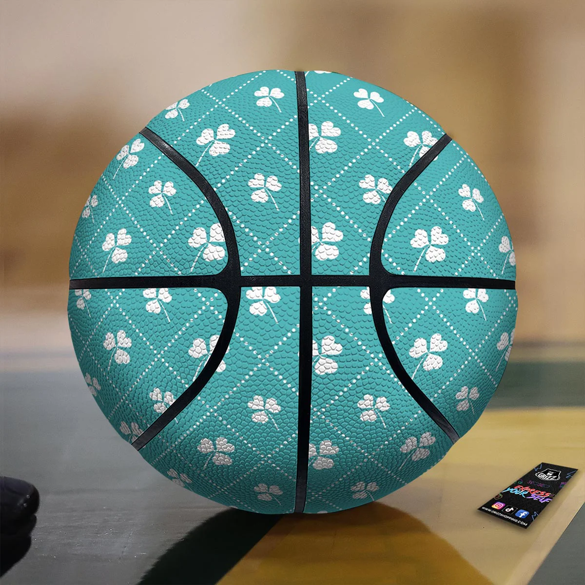 Saint Patrick's Day Shamrock Print Pattern Basketball