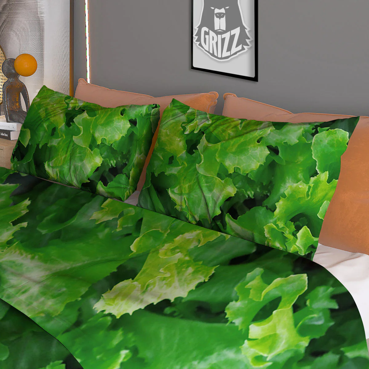 Salad Lettuce Green Print Duvet Cover Bedding Set - Image 3