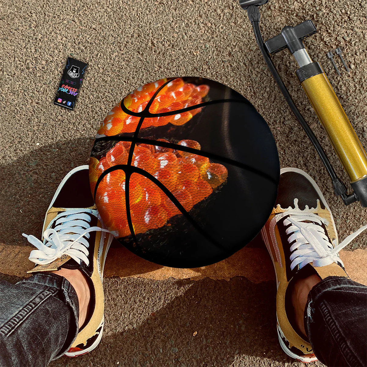 Salmon Roe Sushi Print Basketball - Image 2