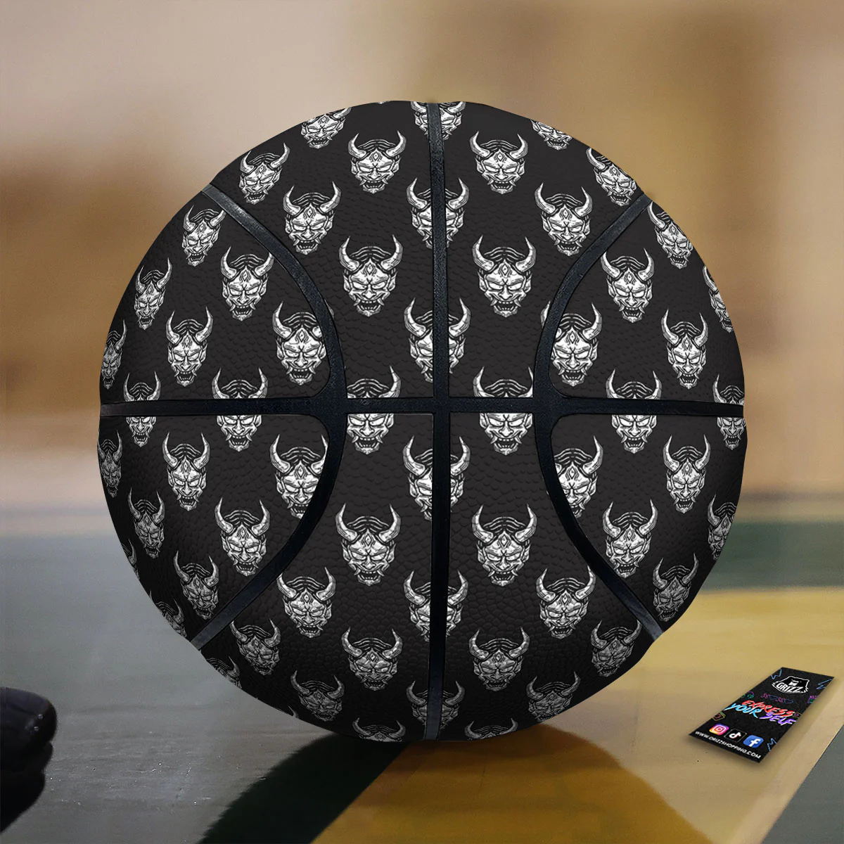 Samurai Ghost Mask Print Pattern Basketball