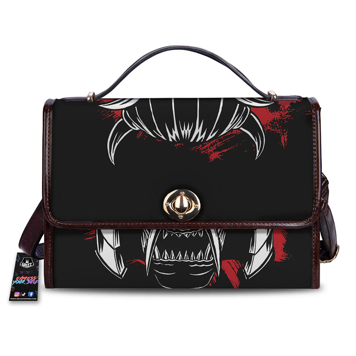 Samurai Mask Old Japanese Print Women's Satchel Bag