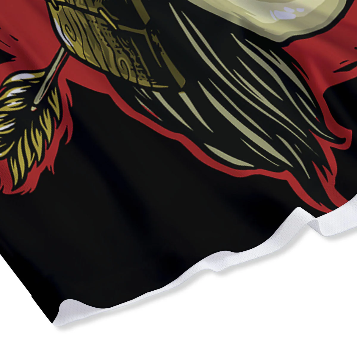 Samurai Woman Japanese Print Mesh Shorts - Image 4
