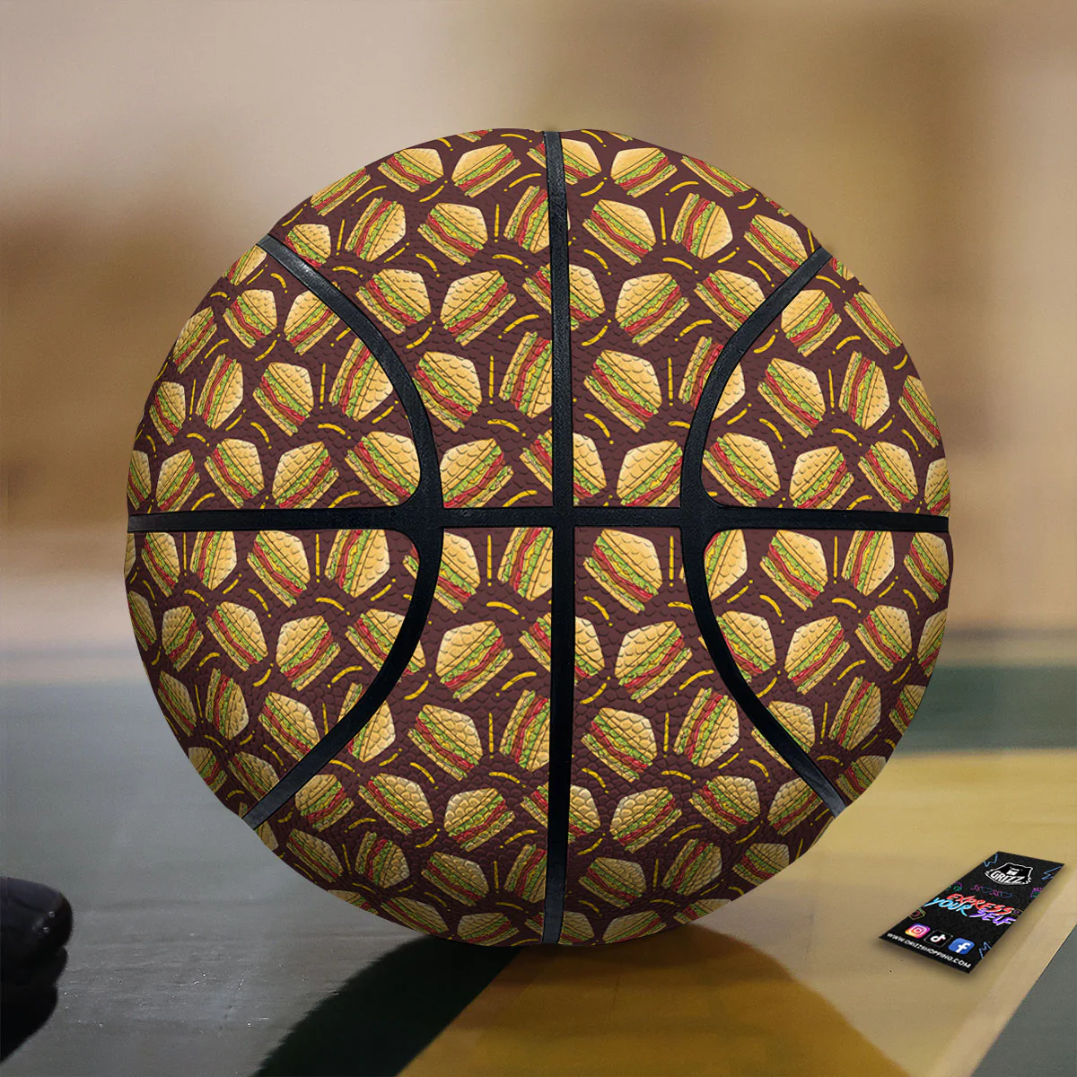 Sandwiches Brown Print Pattern Basketball