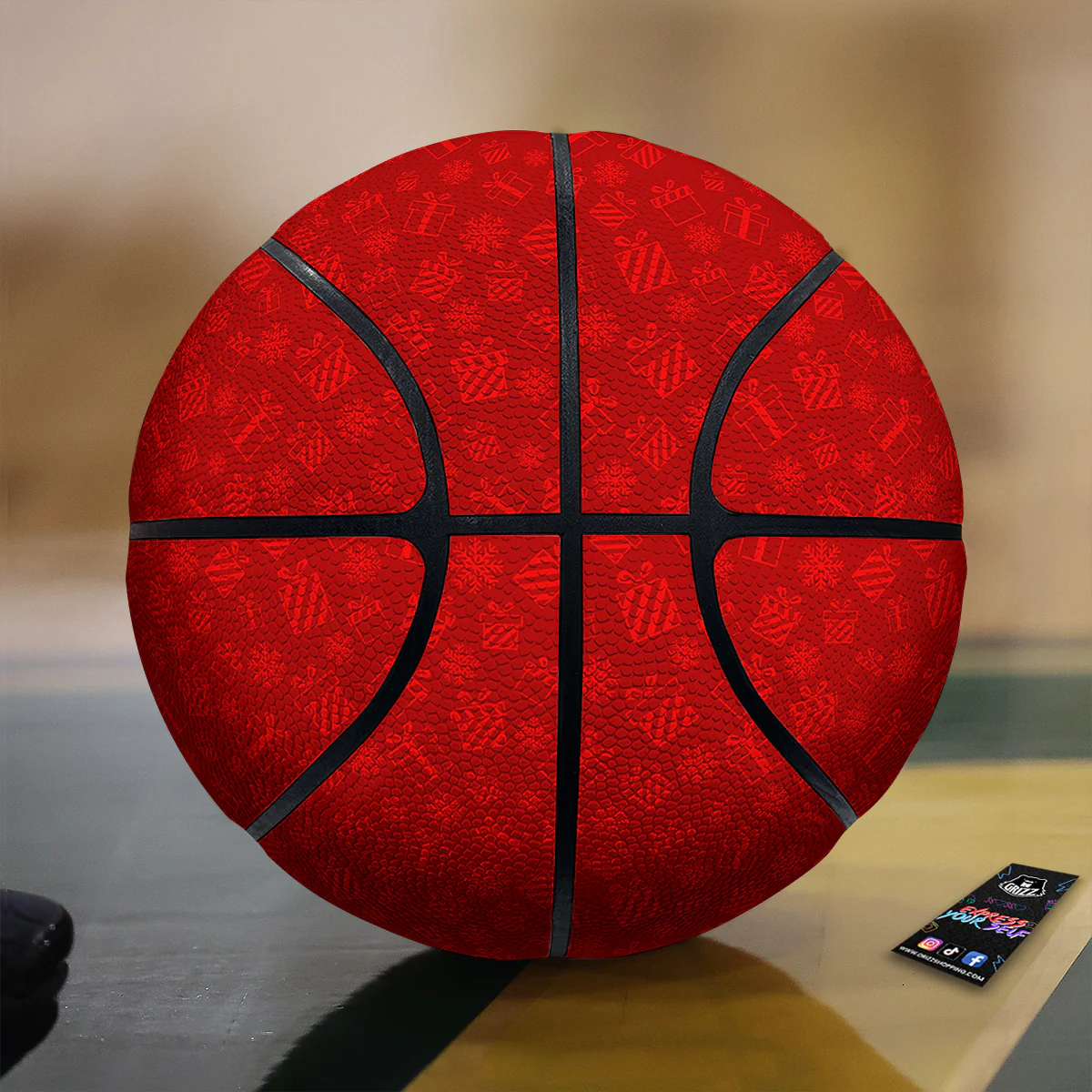 Santa Christmas Gift Print Pattern Basketball