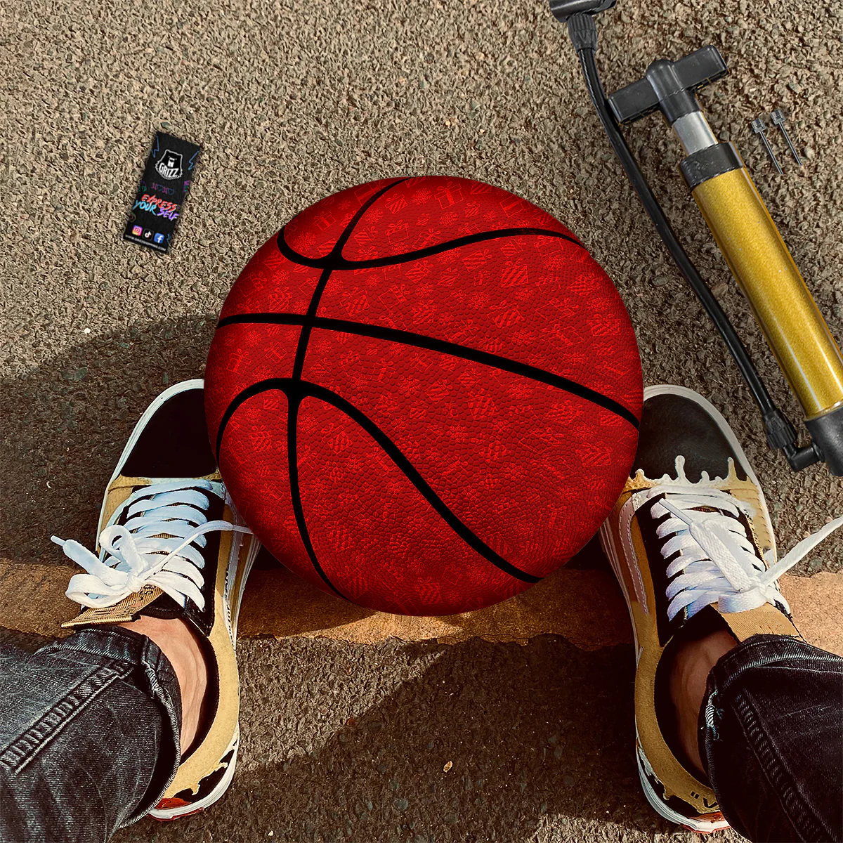 Santa Christmas Gift Print Pattern Basketball - Image 2