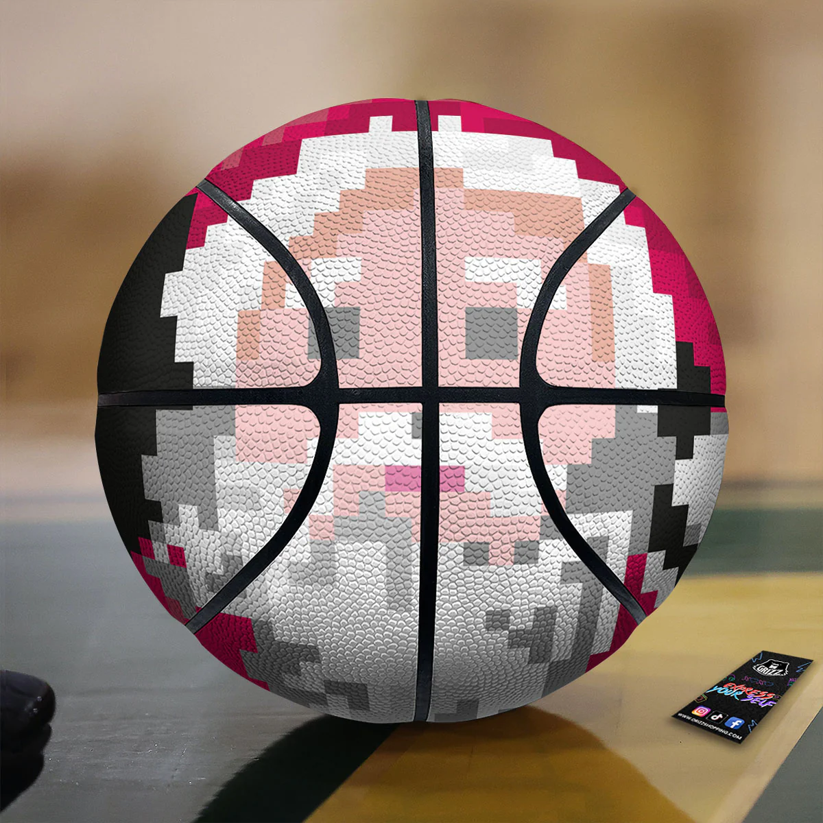 Santa Claus Christmas Pixel Print Basketball