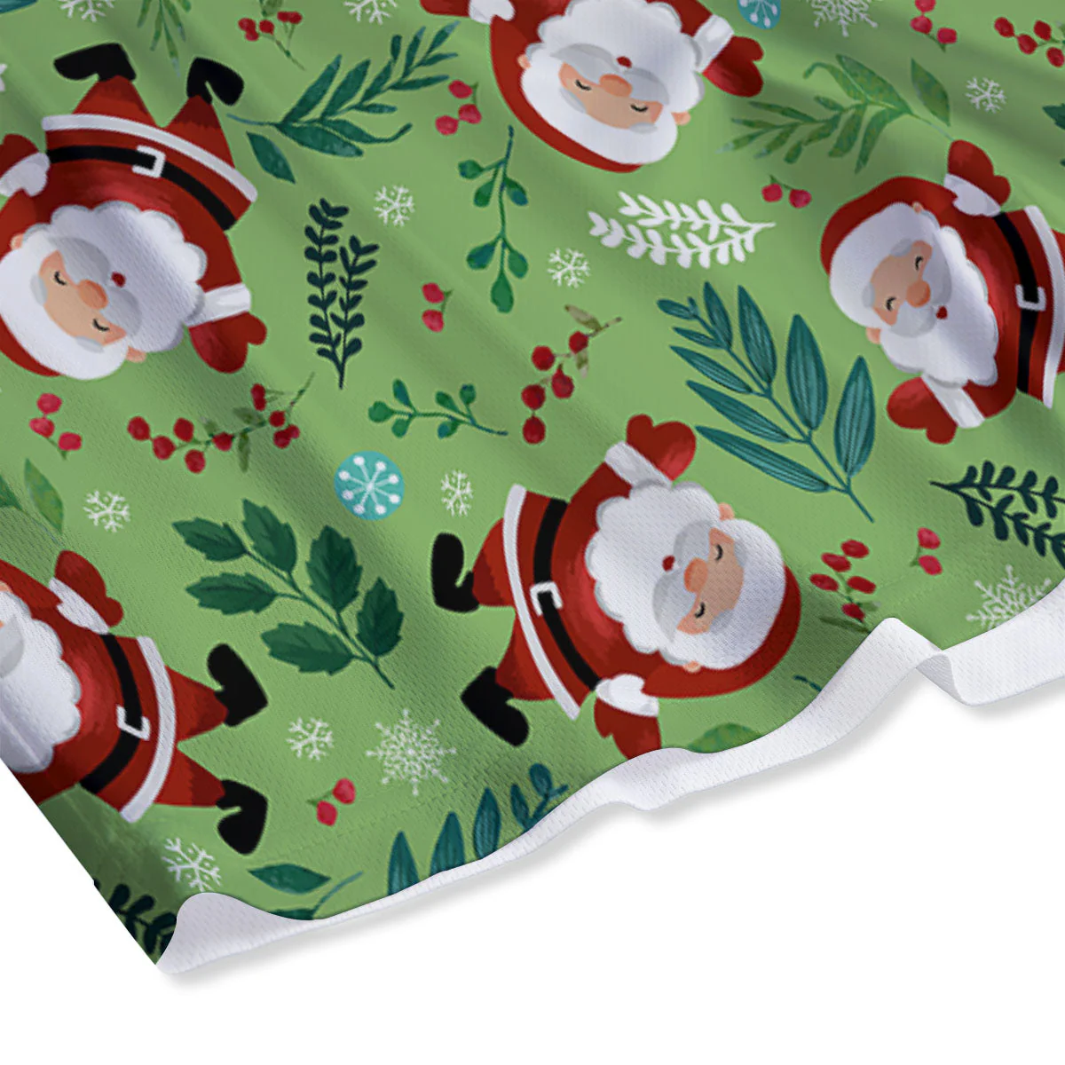 Santa Claus Happy Print Pattern Mesh Shorts - Image 4