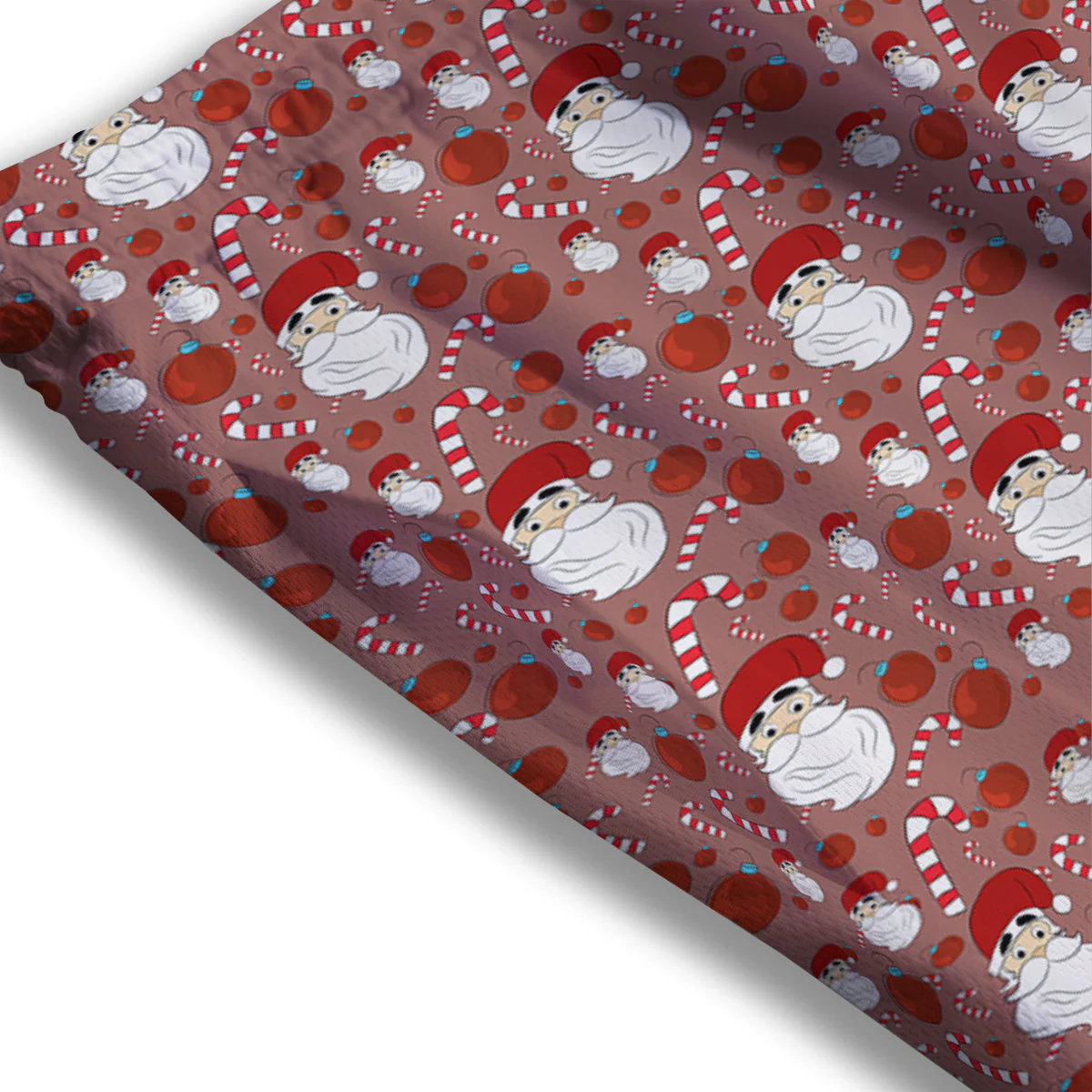 Santa Claus Hat And Candy Print Pattern Mesh Shorts - Image 3