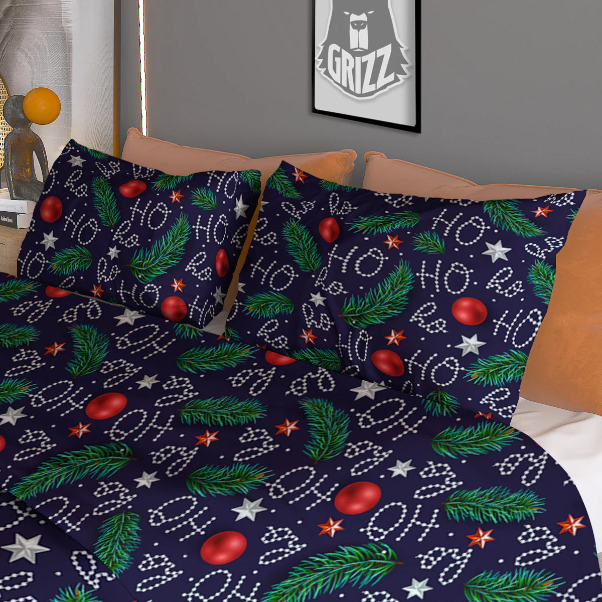 Santa Claus Laugh Christmas Hohoho Print Duvet Cover Bedding Set - Image 3