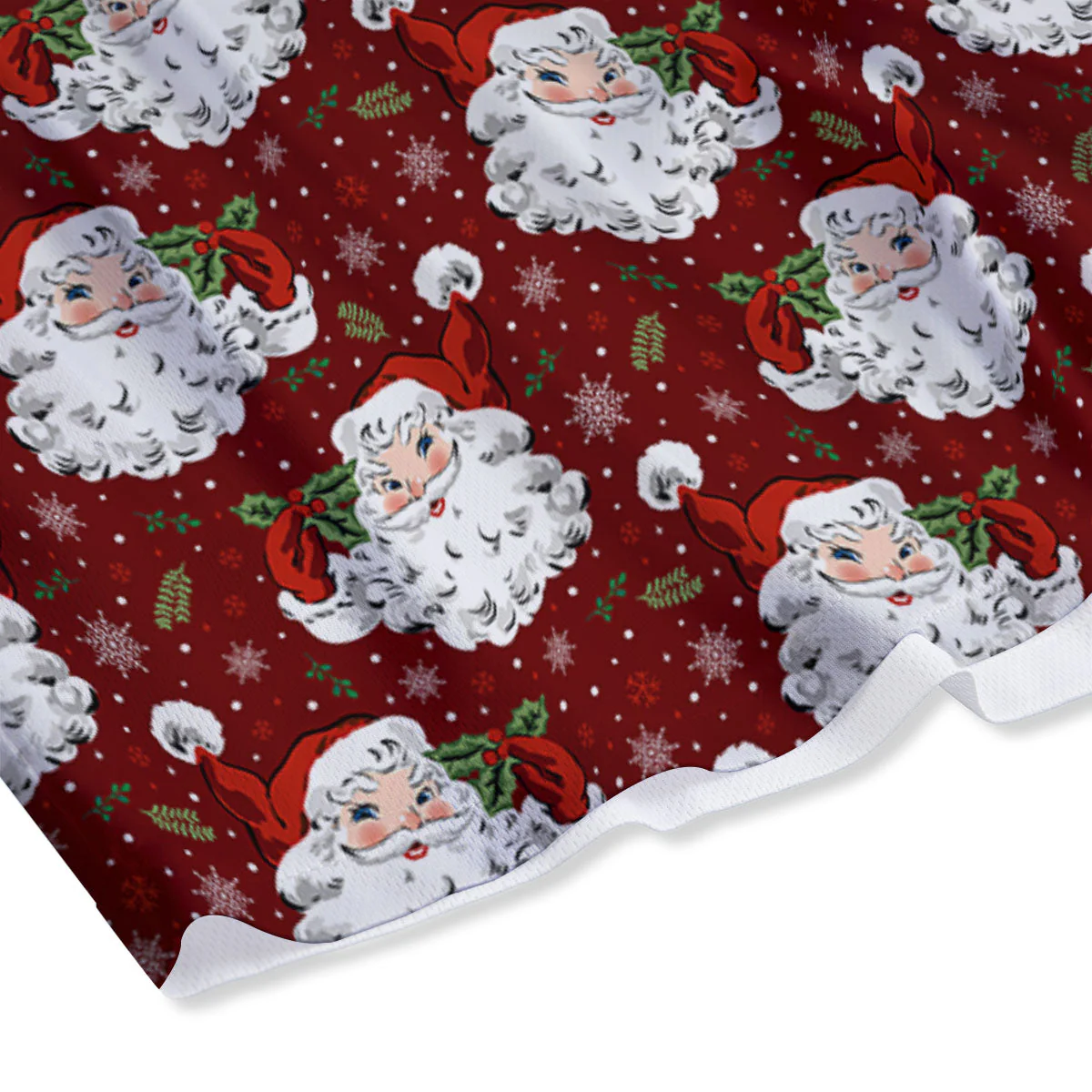 Santa Claus Xmas Print Pattern Mesh Shorts - Image 4