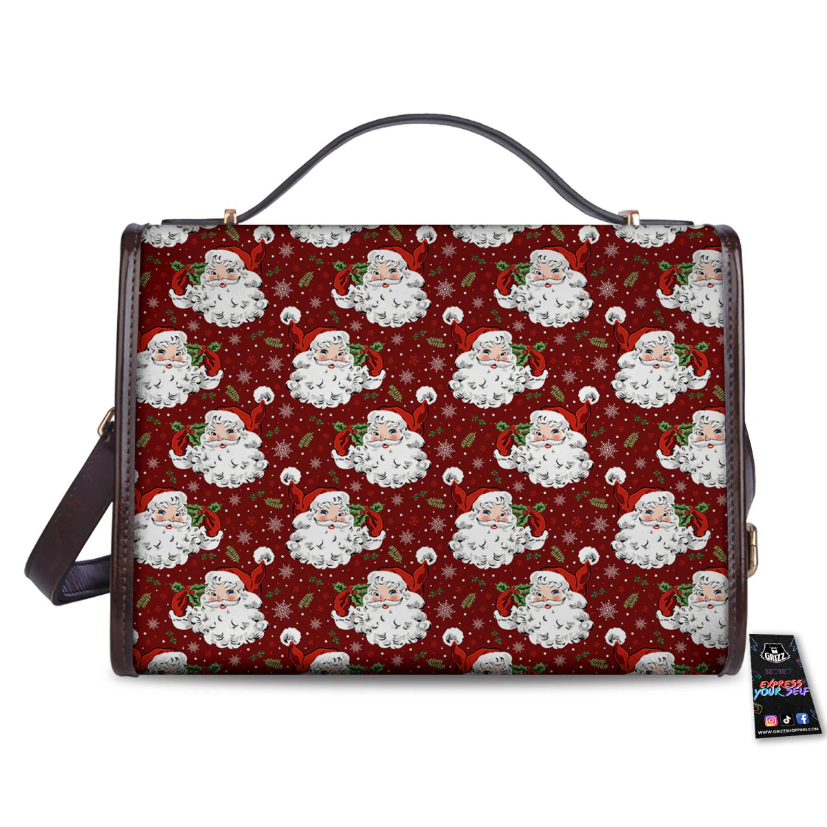 Santa Claus Xmas Print Pattern Women's Satchel Bag - Image 2
