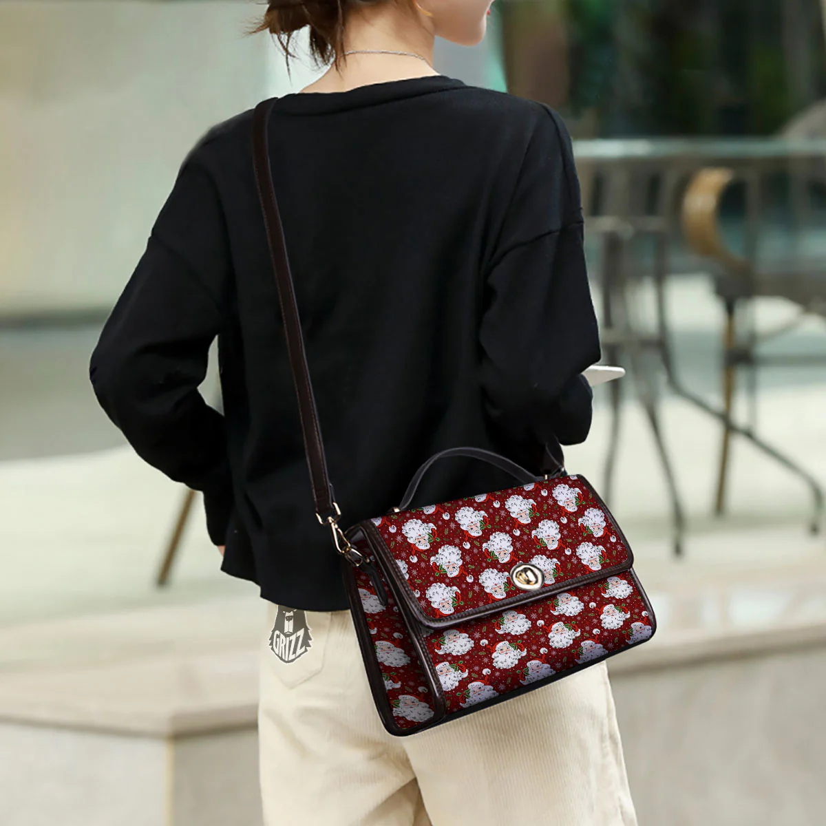 Santa Claus Xmas Print Pattern Women's Satchel Bag - Image 3