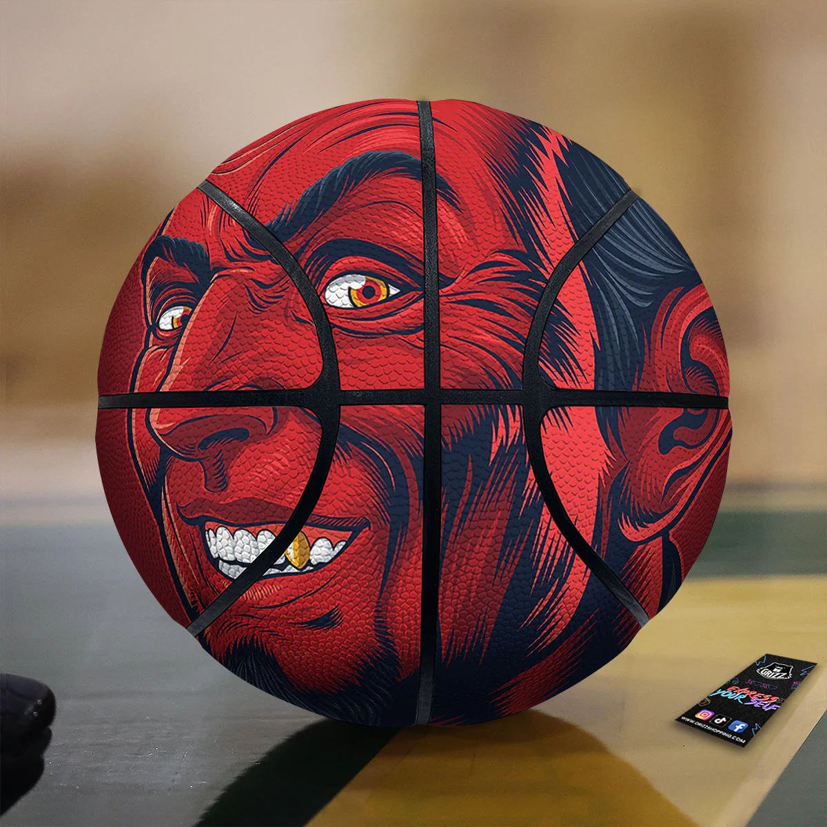 Satan Red Devil Print Basketball