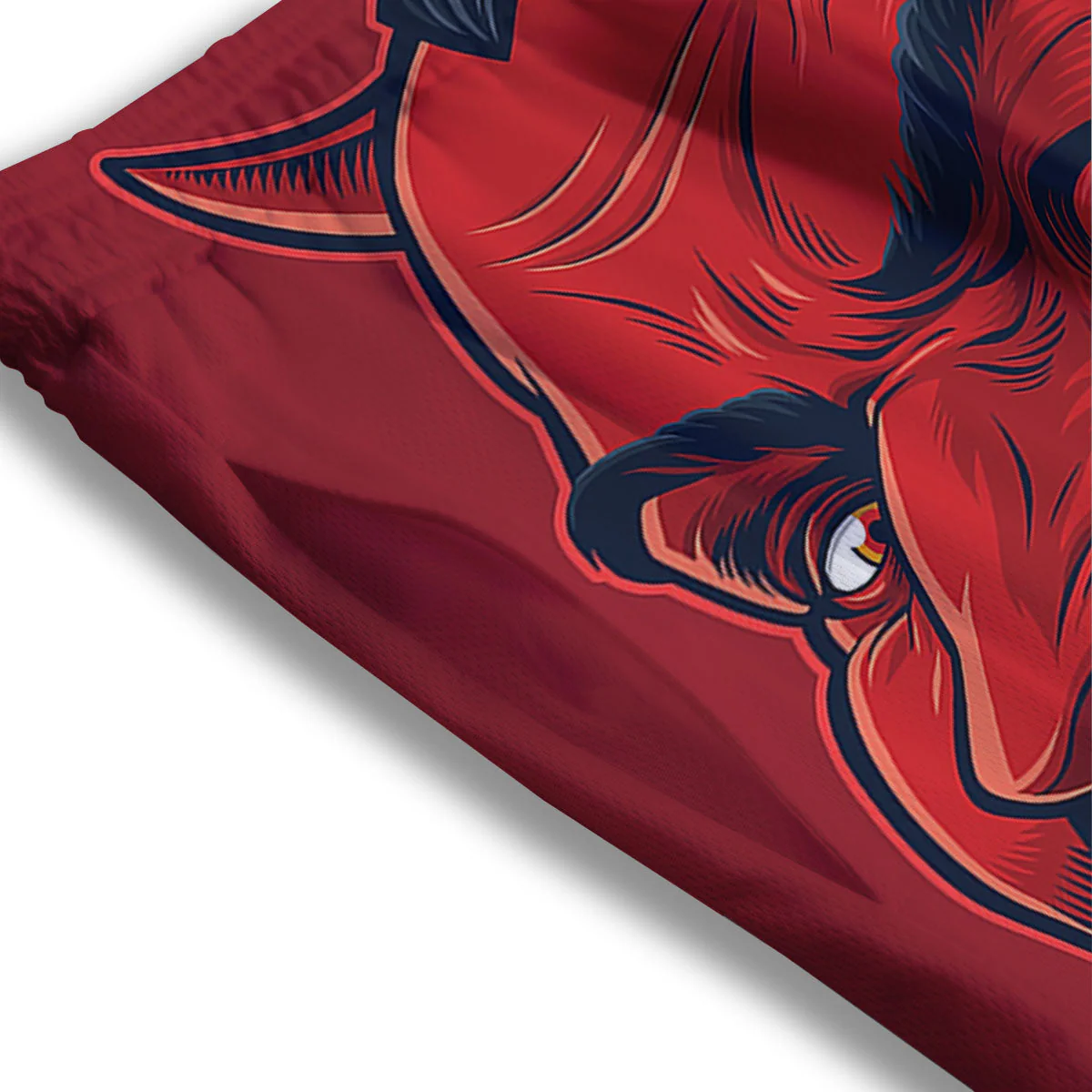 Satan Red Devil Print Mesh Shorts - Image 3