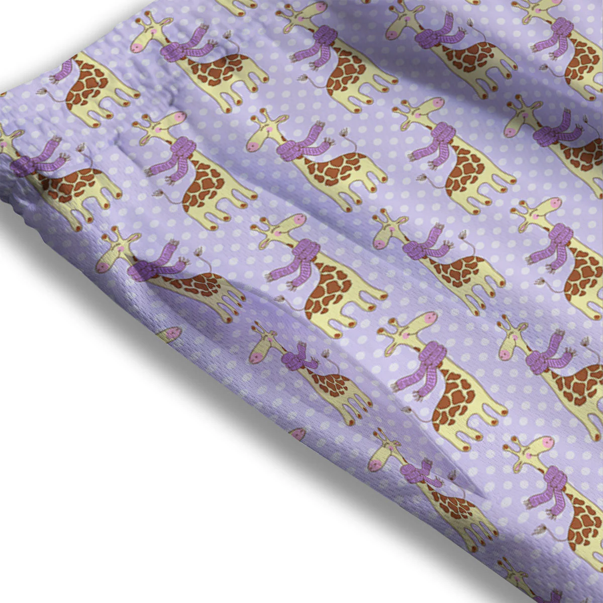 Scarf With Giraffe Print Pattern Mesh Shorts - Image 3