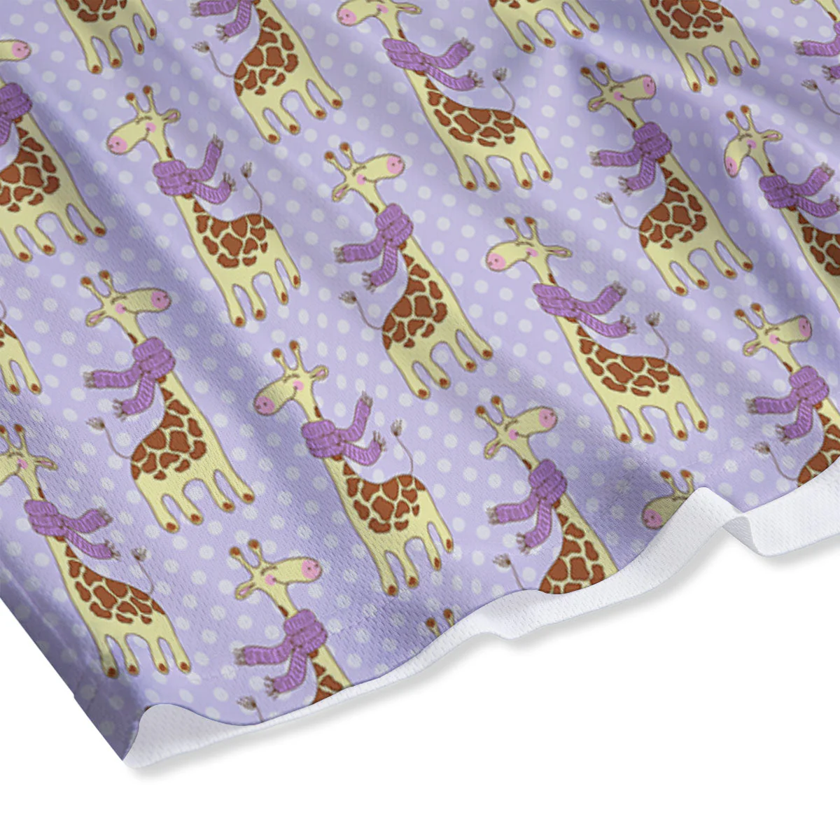 Scarf With Giraffe Print Pattern Mesh Shorts - Image 4