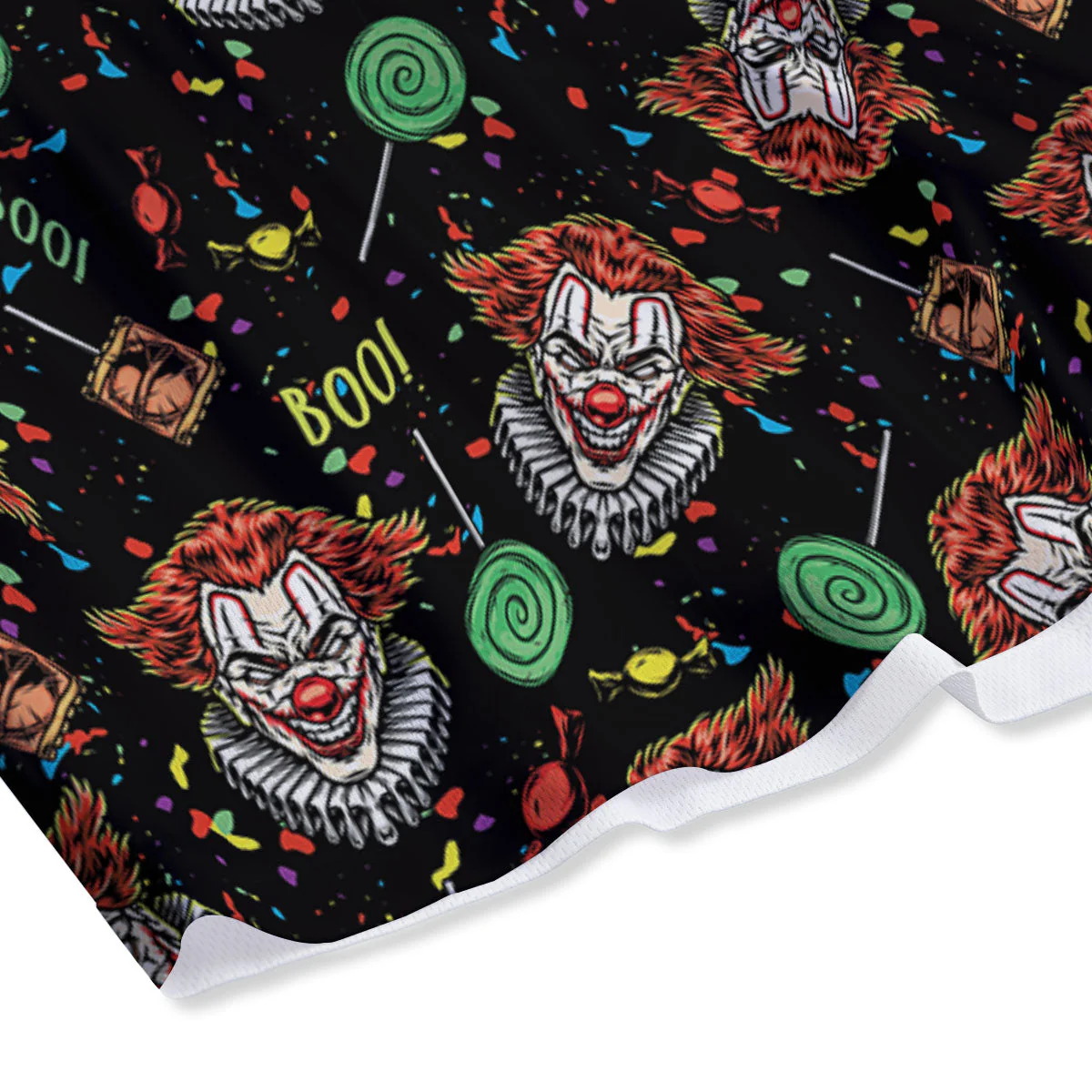 Scary Clown Halloween Print Pattern Mesh Shorts - Image 4