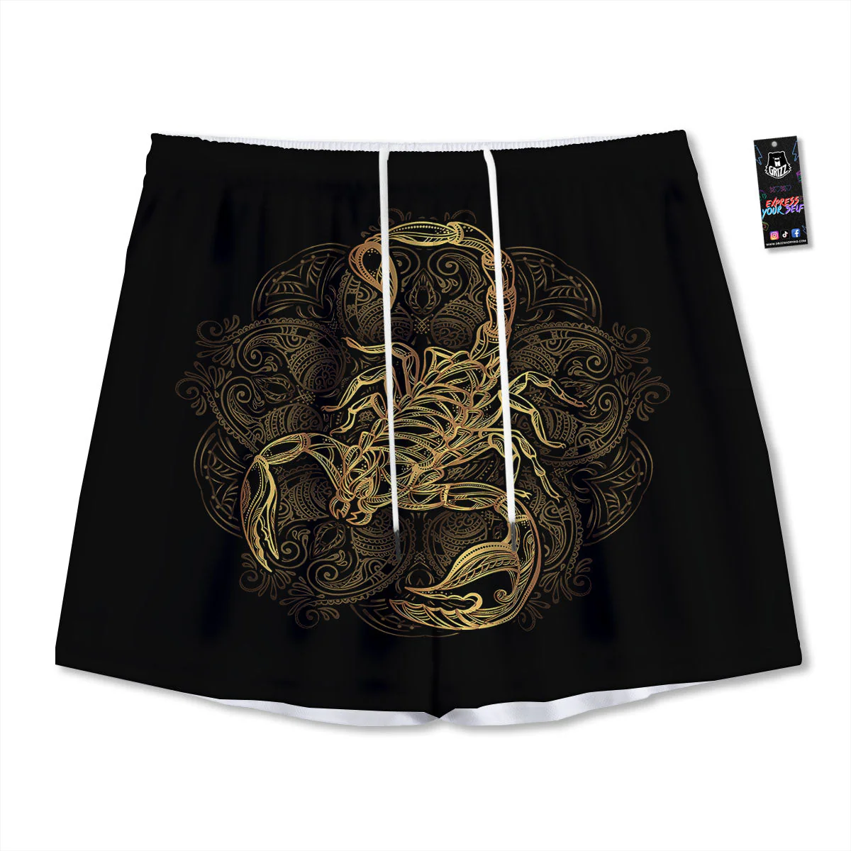 Scorpio Gold Print Mesh Shorts