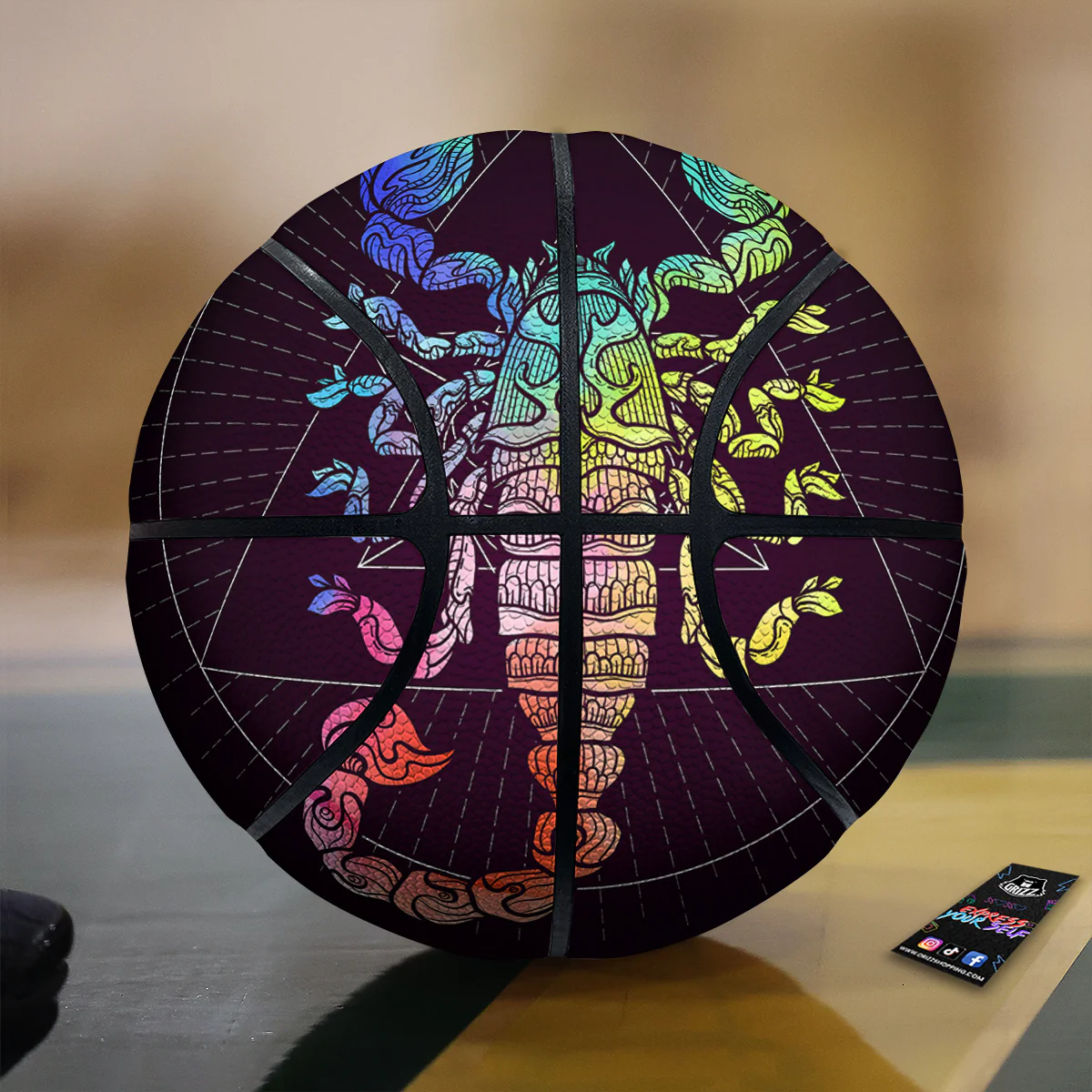 Scorpio Sign Colorful Print Basketball