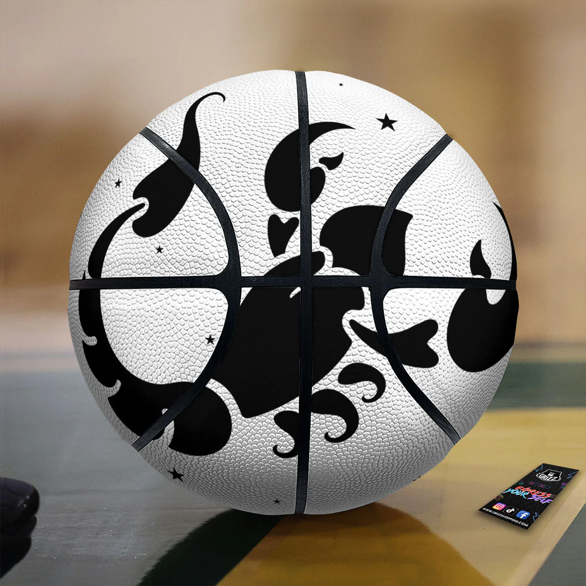 Scorpio Sign White And Black Print Basketball