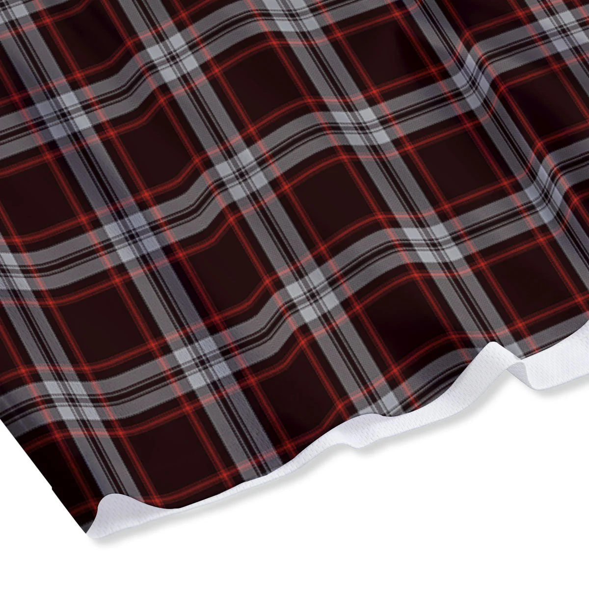 Scottish Plaid Grey Black And Red Print Mesh Shorts - Image 4