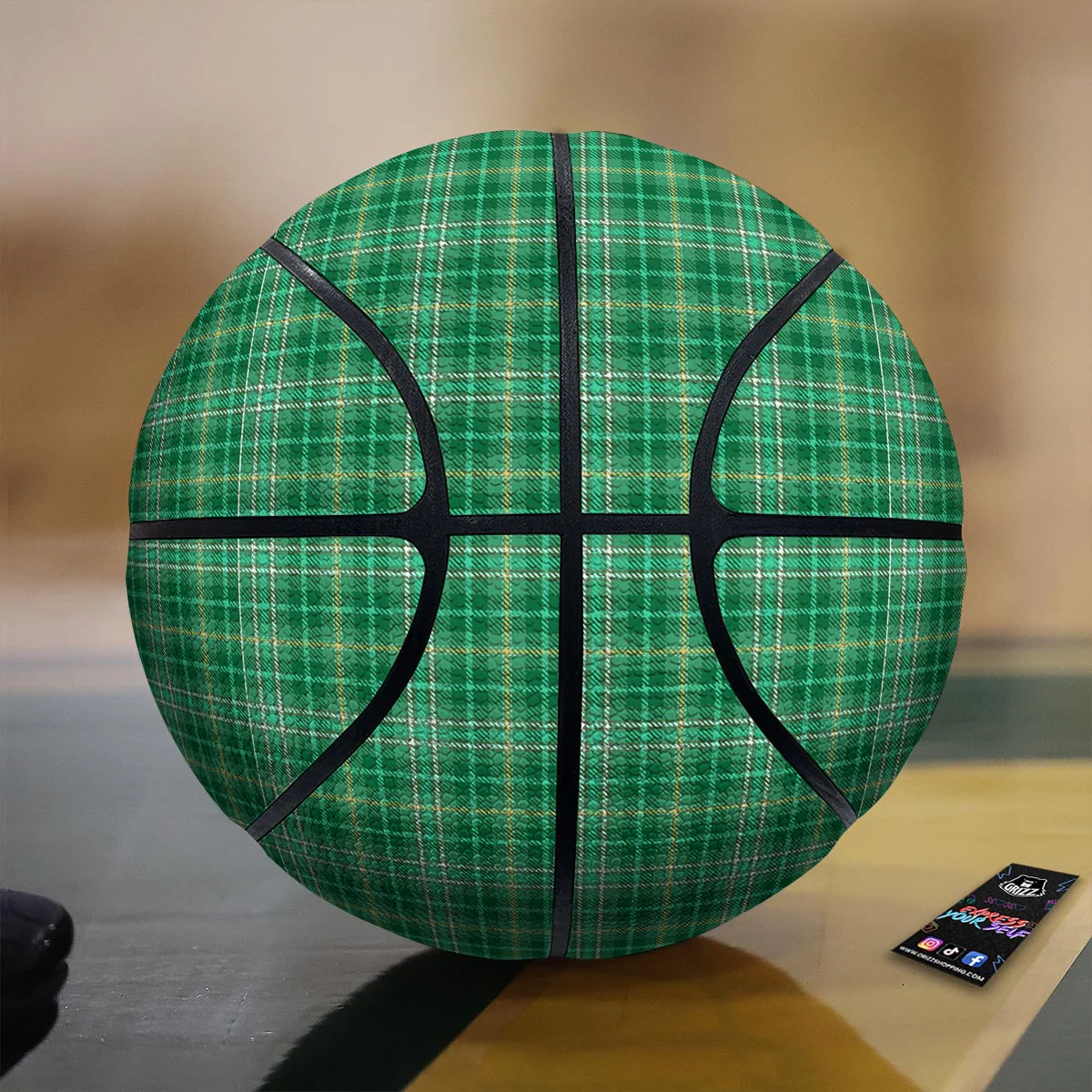 Scottish Plaid St. Patrick's Day Print Pattern Basketball