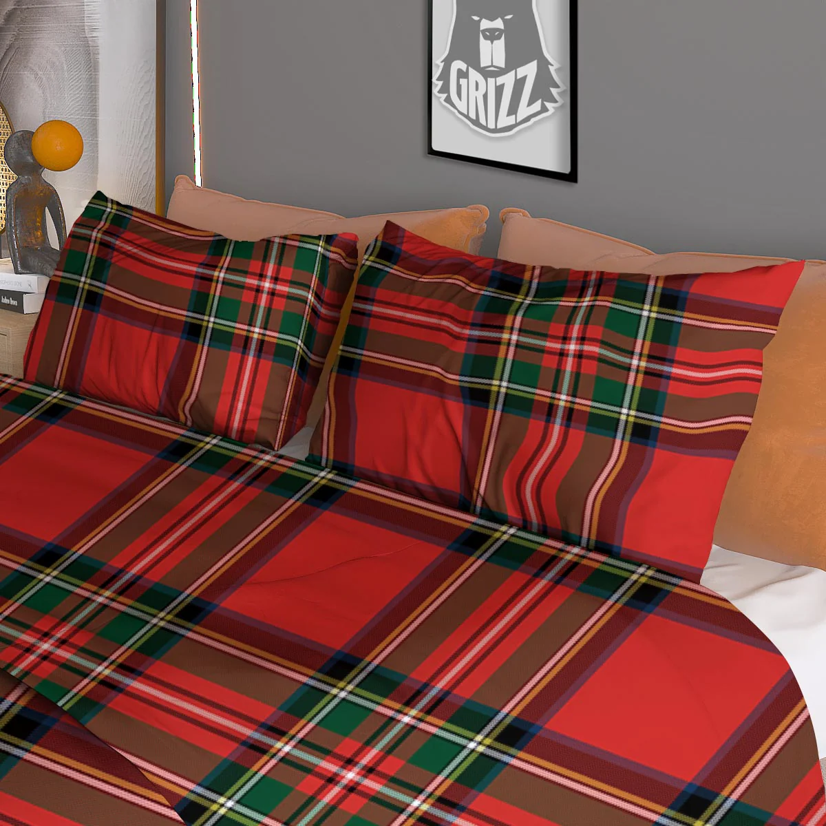 Scottish Stewart Tartan Print Pattern Duvet Cover Bedding Set - Image 3