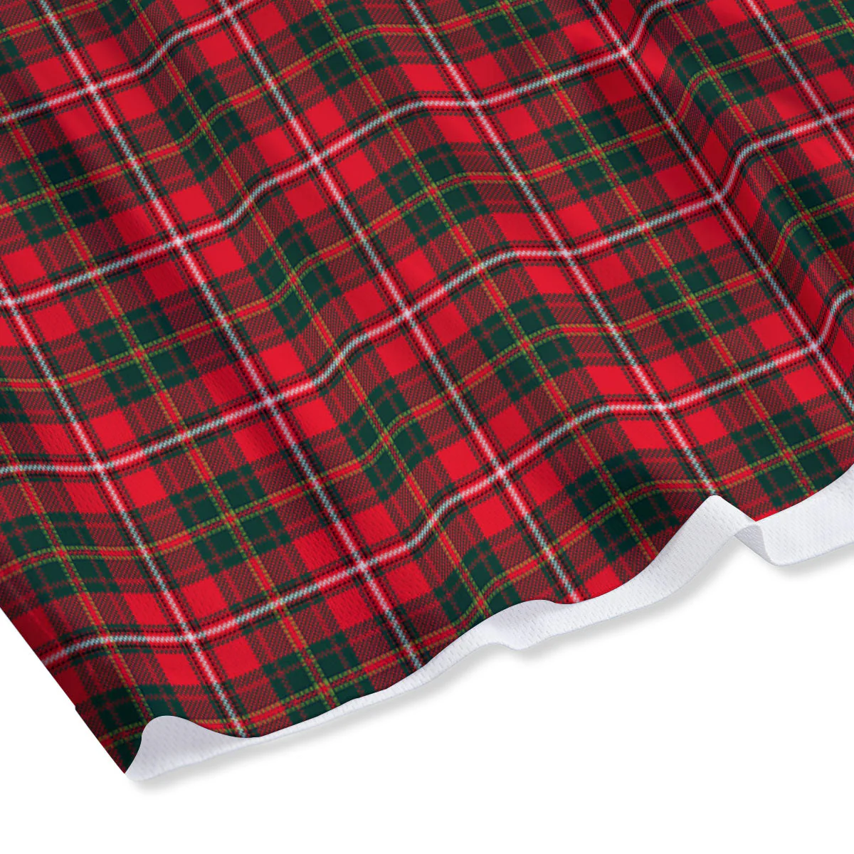 Scottish Tartan Green And Red Print Mesh Shorts - Image 4