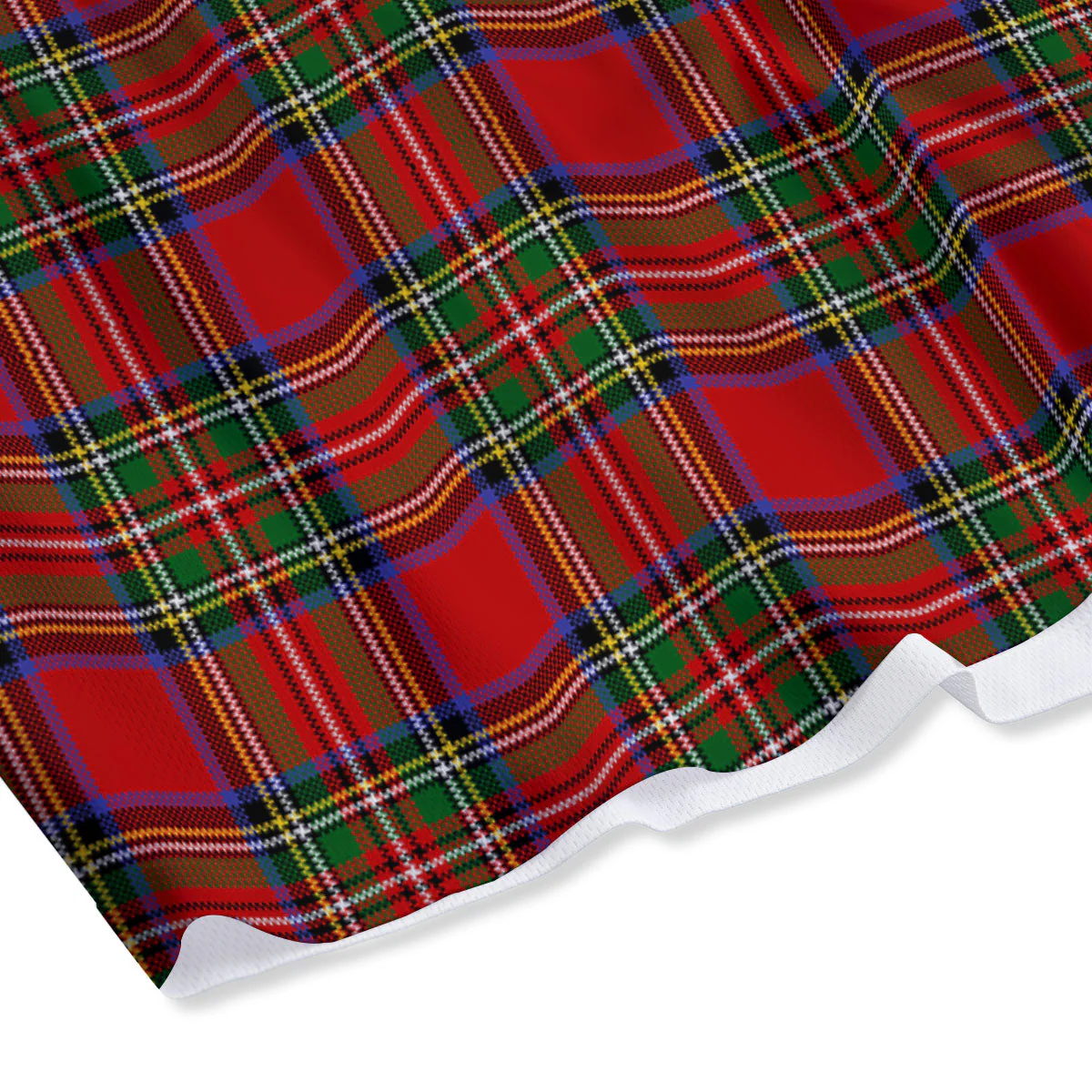 Scottish Tartan Pixel Stewart Print Pattern Mesh Shorts - Image 4