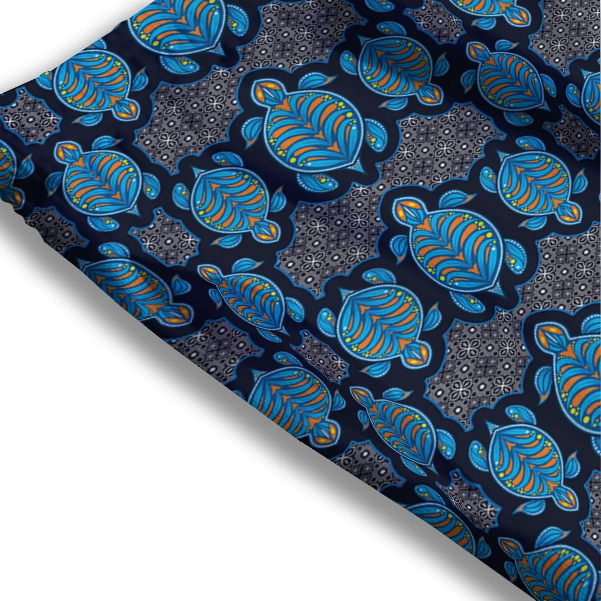 Sea Turtle Retro Print Pattern Mesh Shorts - Image 3