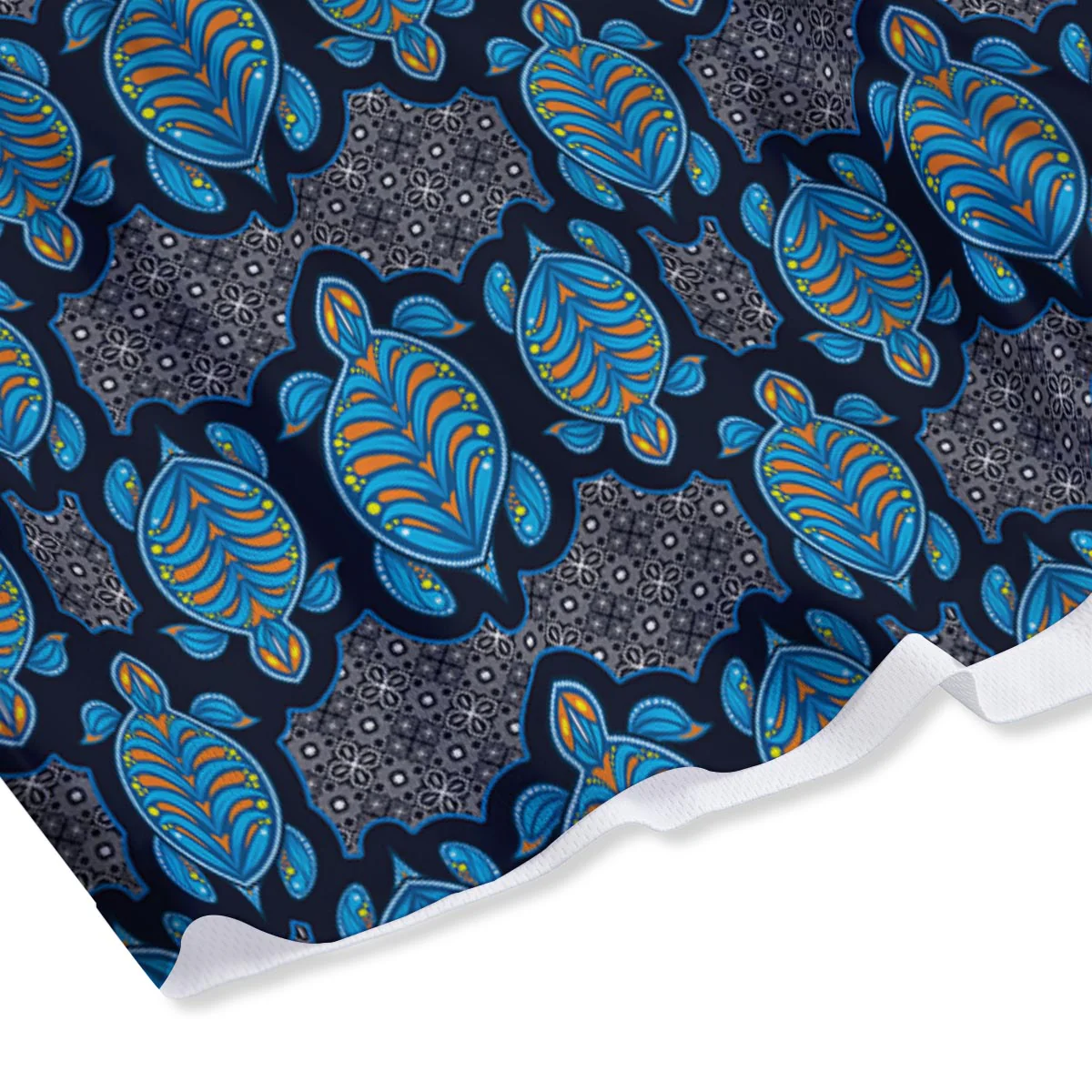 Sea Turtle Retro Print Pattern Mesh Shorts - Image 4