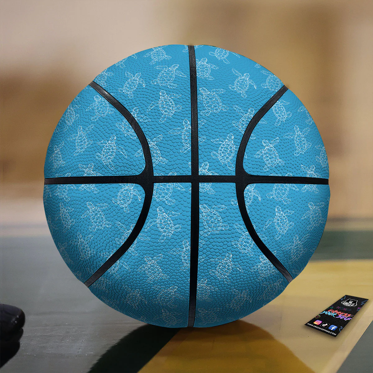 Sea Turtle White And Blue Print Pattern Basketball