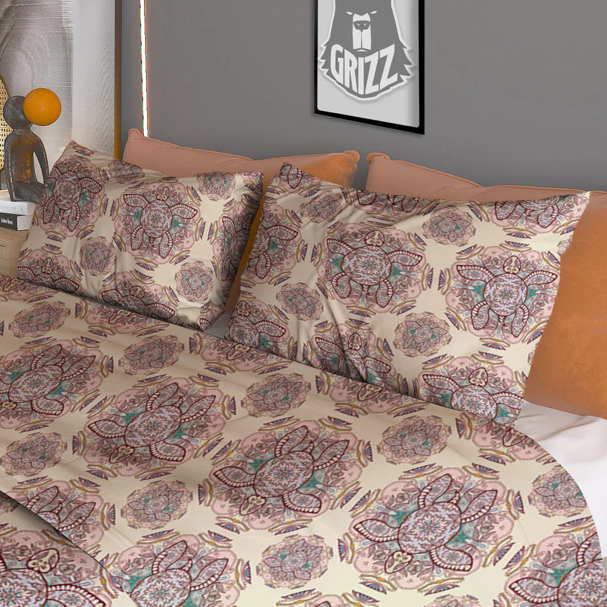 Sea Turtles Ethnic Print Duvet Cover Bedding Set - Image 3