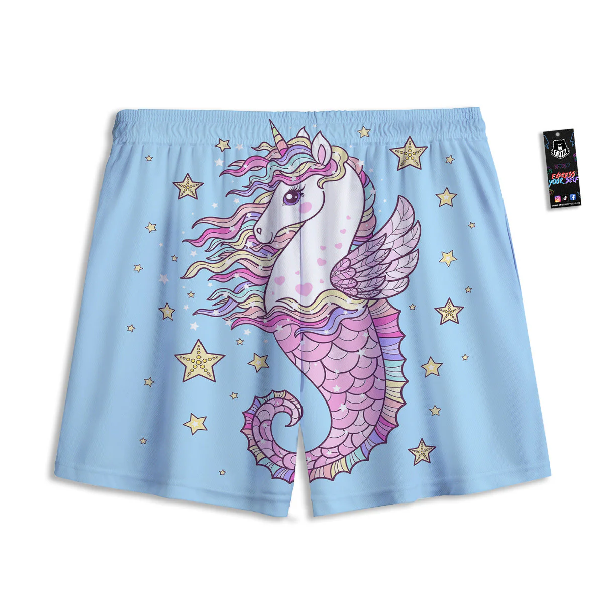 Seahorse Colorful Print Mesh Shorts - Image 2