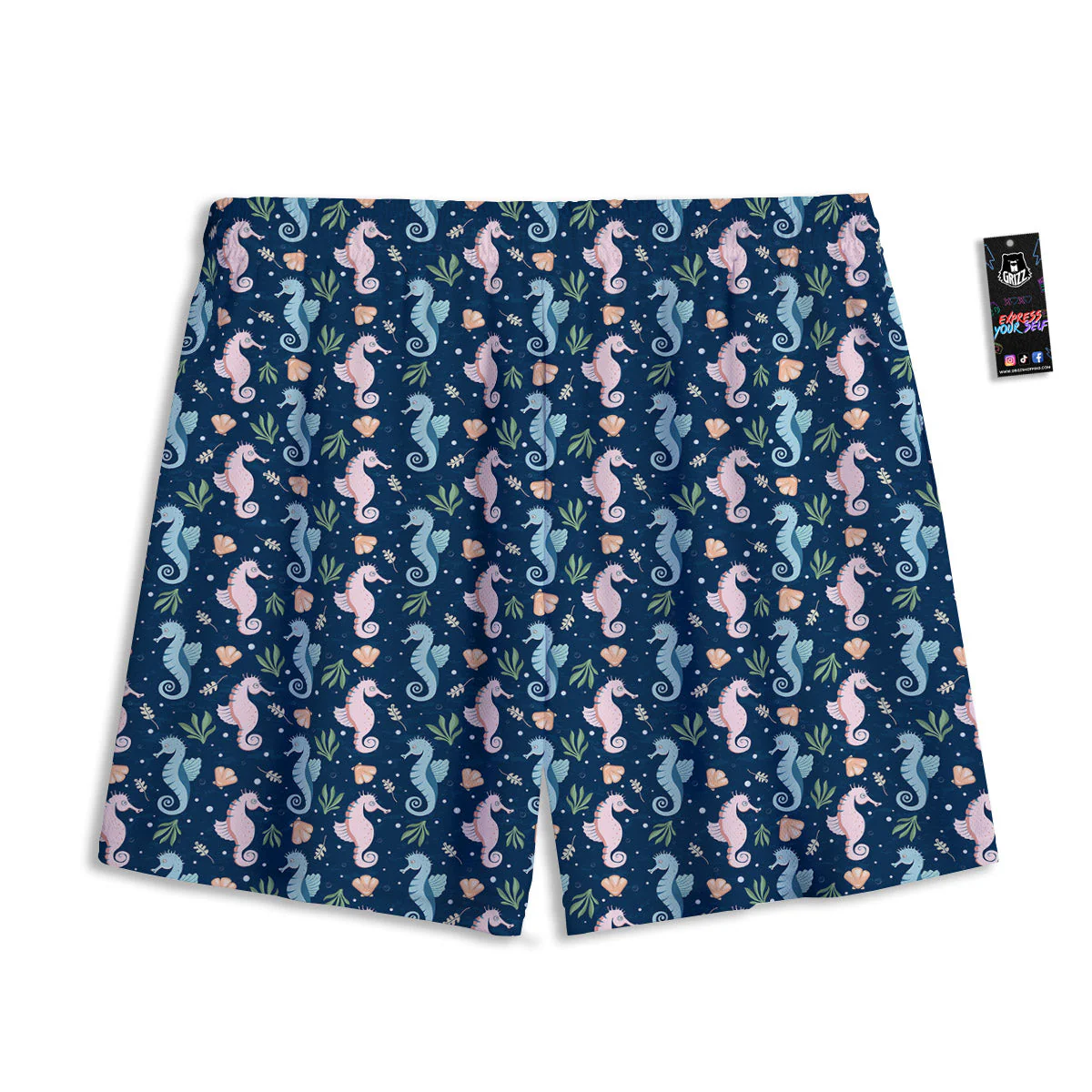 Seahorse Colorful Print Pattern Mesh Shorts - Image 2