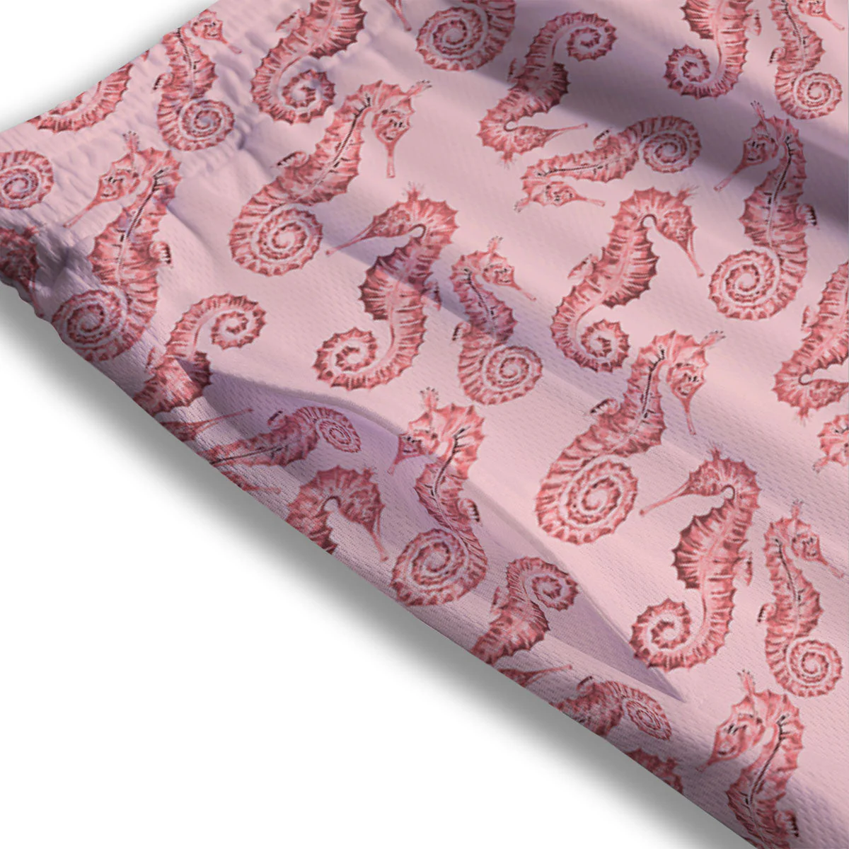 Seahorse Watercolor Print Pattern Mesh Shorts - Image 3