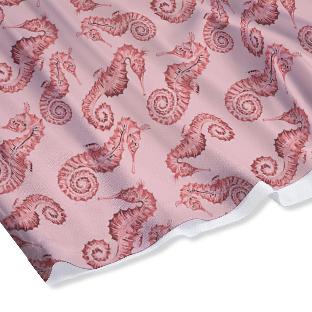 Seahorse Watercolor Print Pattern Mesh Shorts - Image 4