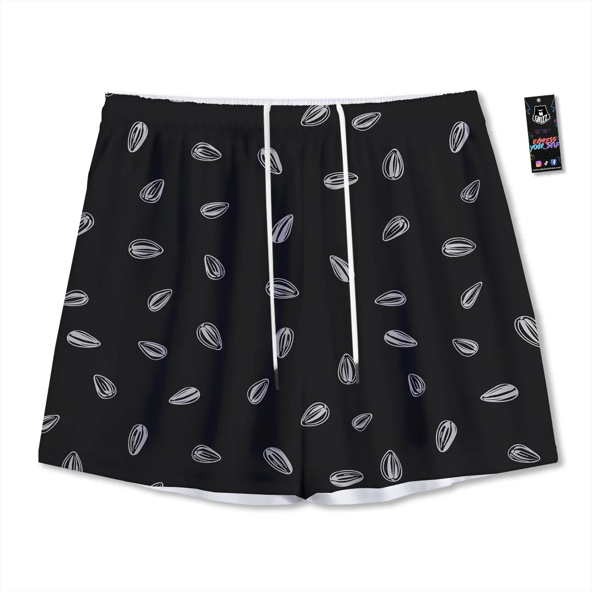 Seeds Sunflower Print Pattern Mesh Shorts