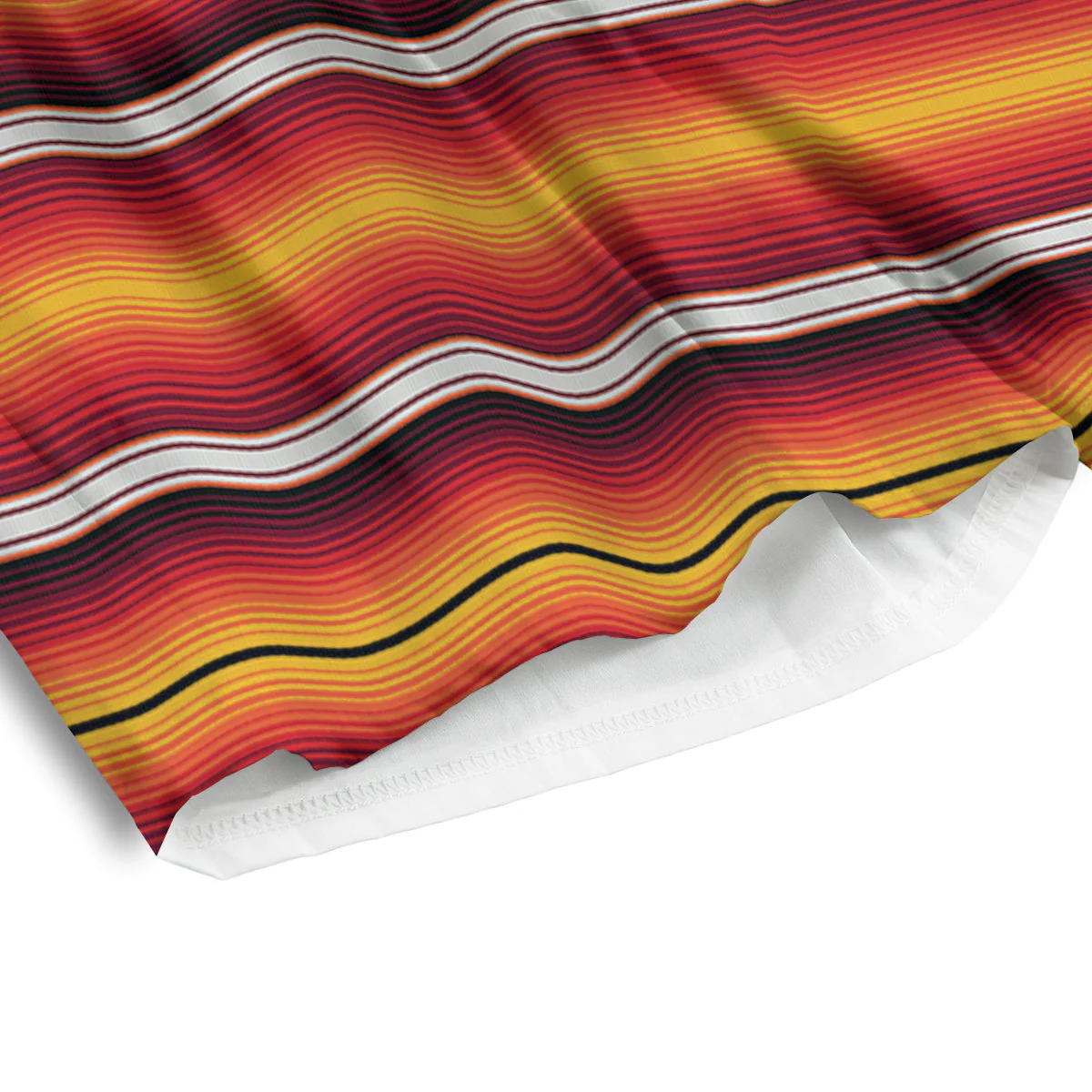Serape Ethnic Boho Stripes Mexican Black Orange Print Men's Athletic Shorts - Image 4