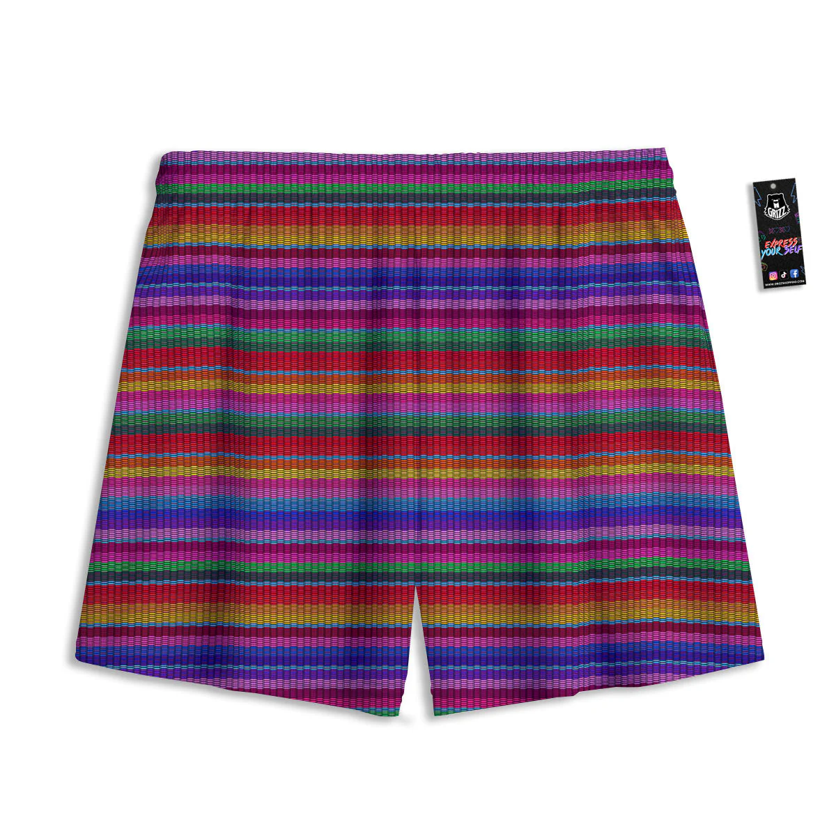 Serape Mexican Colorful Print Pattern Mesh Shorts - Image 2
