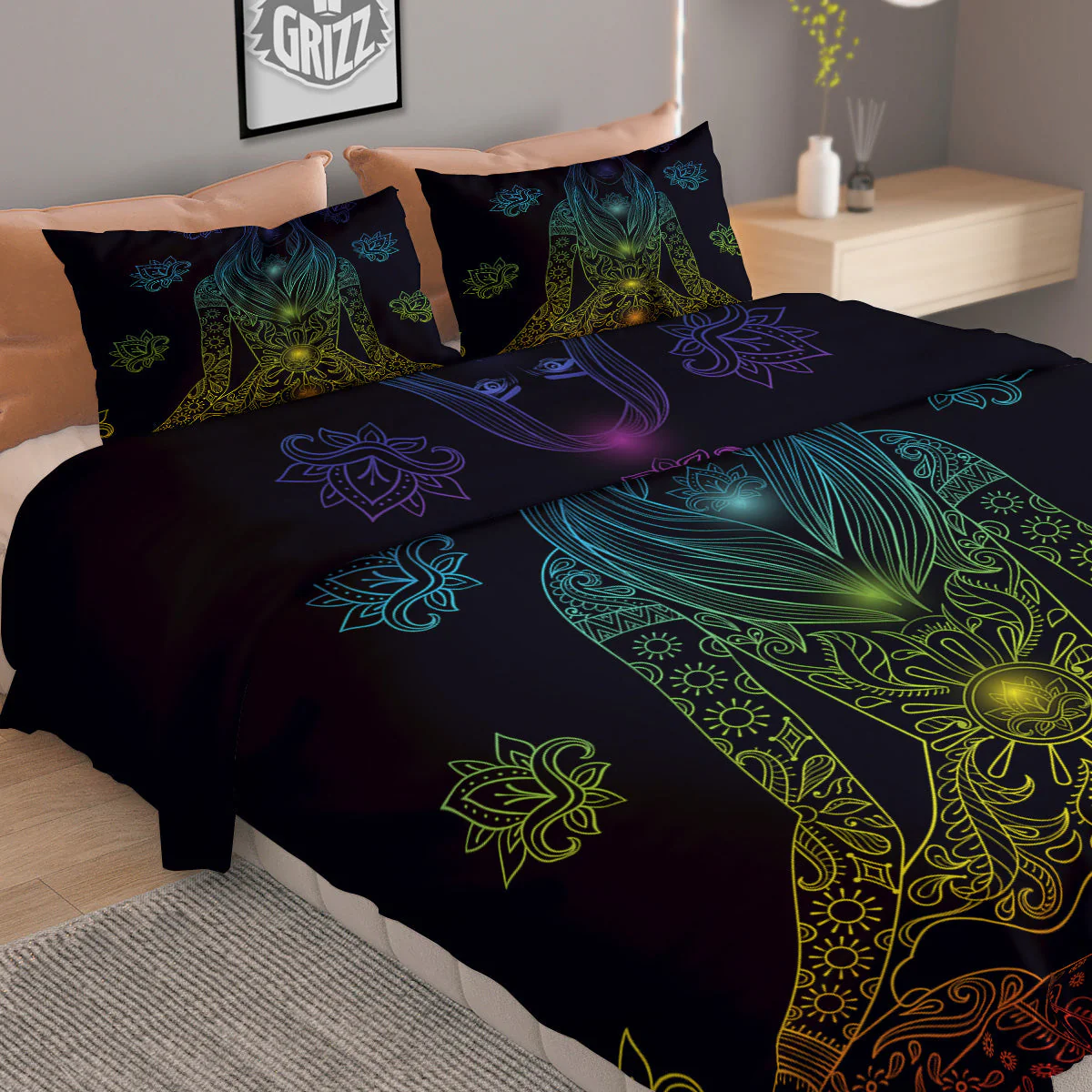 Seven Chakras Bohemian Print Duvet Cover Bedding Set - Image 2