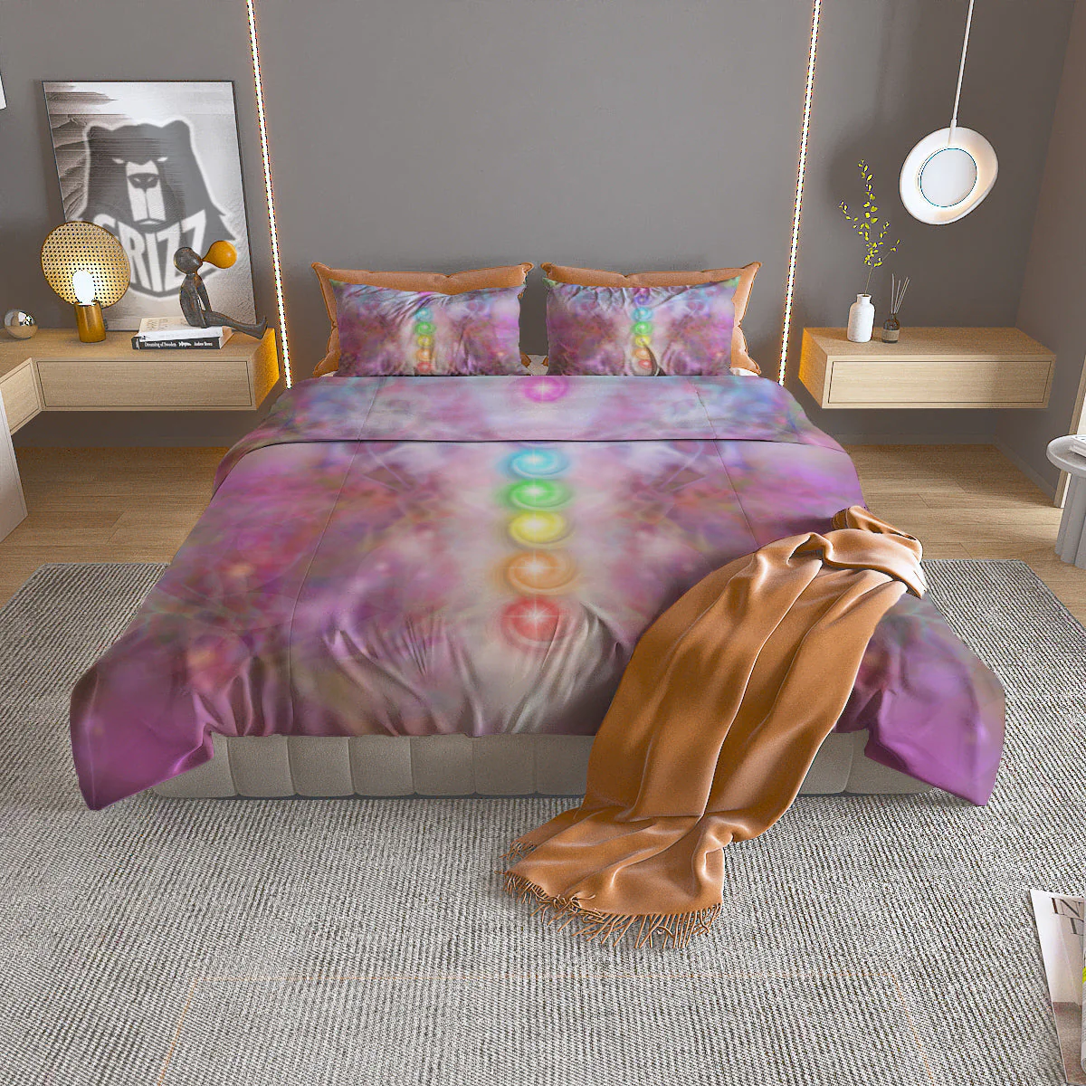 Seven Chakras Colorful Print Duvet Cover Bedding Set