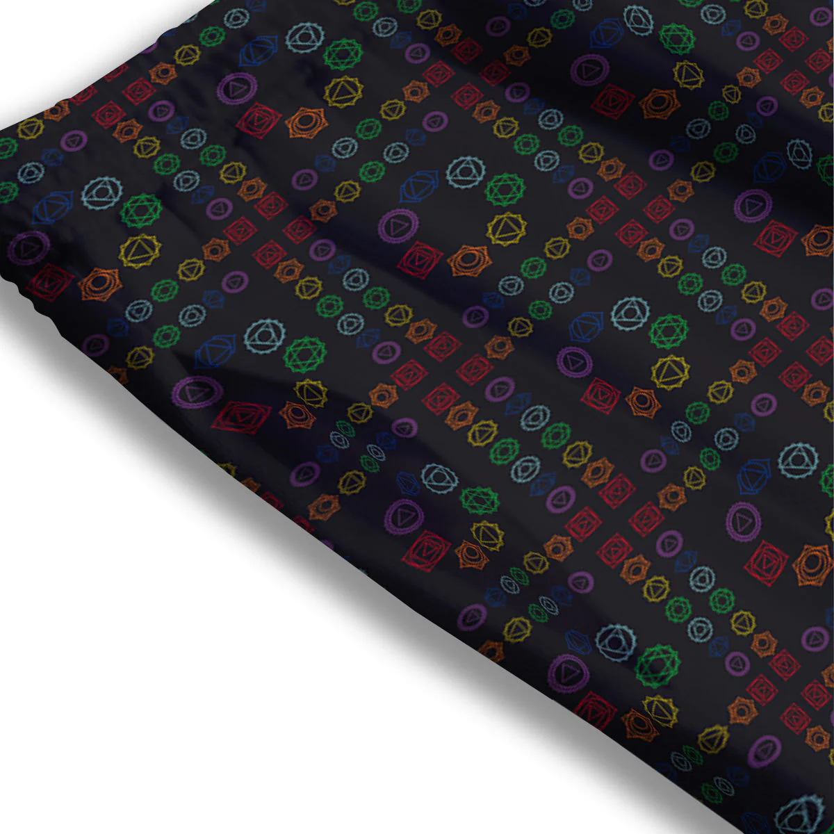 Seven Chakras Colorful Print Pattern Mesh Shorts - Image 3