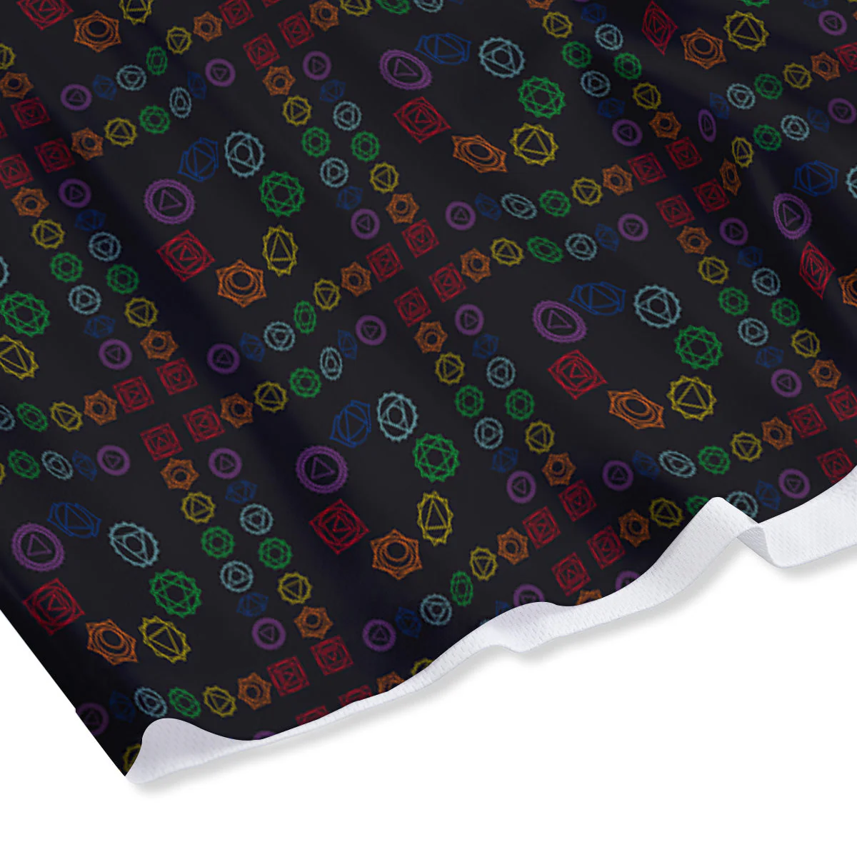 Seven Chakras Colorful Print Pattern Mesh Shorts - Image 4