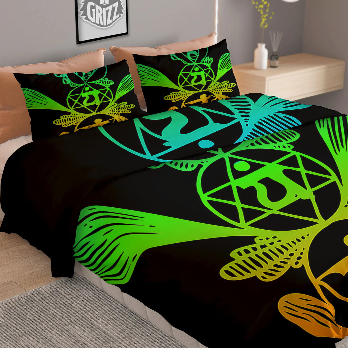 Seven Chakras Spiritual Print Duvet Cover Bedding Set - Image 2