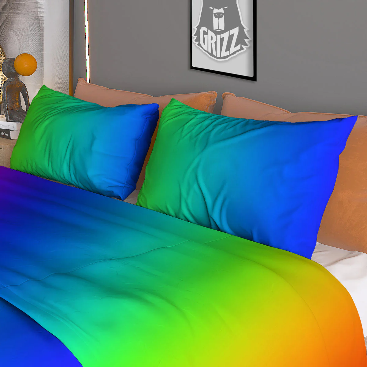 Shades Rainbow Print Pattern Duvet Cover Bedding Set - Image 3
