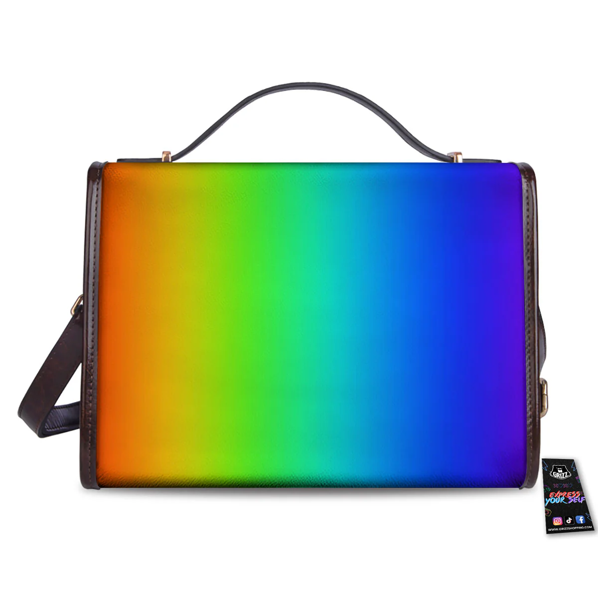 Shades Rainbow Print Pattern Women's Satchel Bag - Image 2